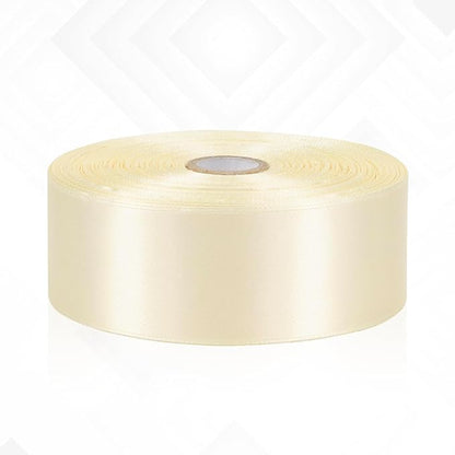 Ivory Satin Ribbon 1-1/2 Inch 60 Yards, Cream Solid Polyester Fabric Ribbons for Eternal Flower Bouquet, Gift Wrapping, Nursery Party, Crafts and Wedding