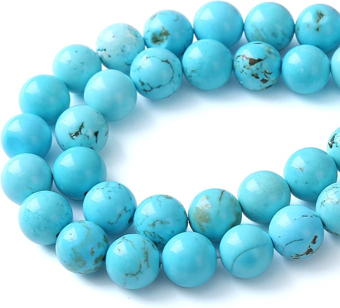 10MM 38PCS Natural Stone Turquoise Beads for Jewelry Making DIY Bracelet