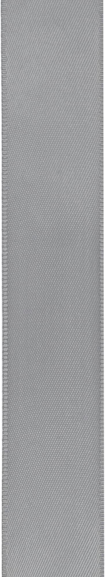 LIUYAXI Silver Double Faced Satin Ribbon, 1" X Continuous 25 Yards, Ribbons Perfect for Gift Wrapping Wedding Bouquet Decor DIY Craft Bow Making & Other Projects