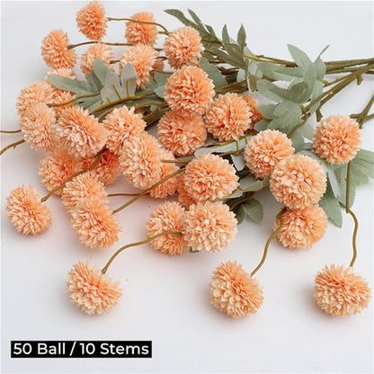 Artificial Flowers for Vases 20.5 Inch 10 Stems，Silk Dried Fake Mums Bouquet Indoor Faux Floral Arrangements for Decoration (Yellow)