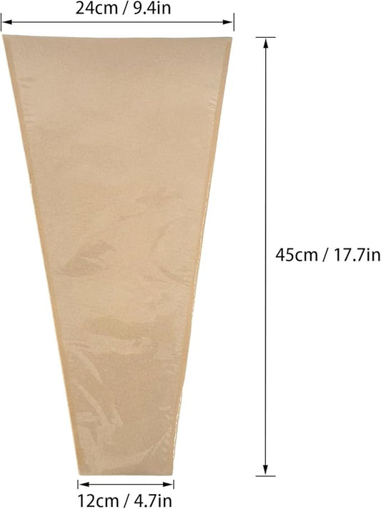 50pcs Waterproof Kraft Flower Bouquet Wrapping Paper Sleeves - Tear-Resistant Clear Window Sleeves for Wedding, Florist, Valentine's Day (18x9.8 Inch, Multi-Stem)
