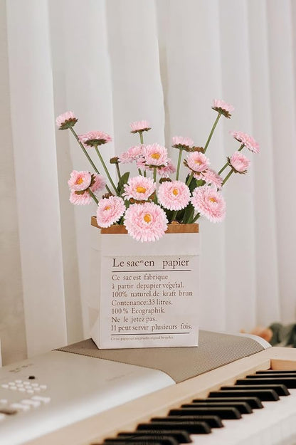 Faux Chrysanthemum Flowers 8pcs Silk Fake Daisies Light Pink Artificial Calendulas for Vase Table Centerpiece Home Wedding Party Garden Decoration(Light Pink)