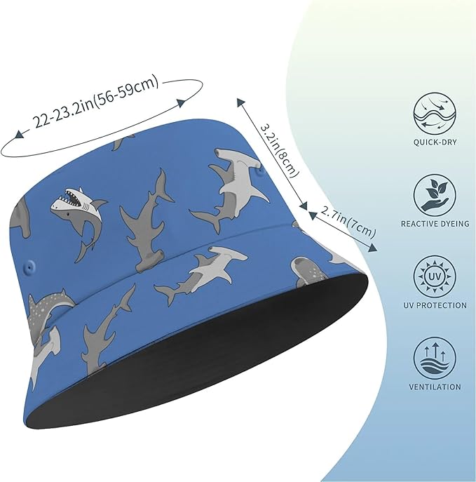 Bucket Hat for Women Men Unisex Sun Cap Packable Outdoor Fisherman Hat Headwear,Reversible Double-Side-Wear