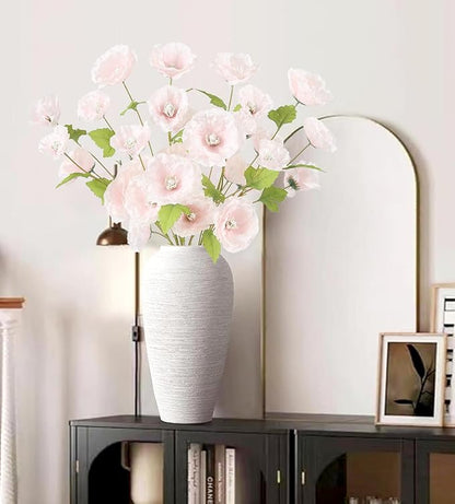 Poppies Flowers Artificial Silk Flowers 32in 6PCS Artificial Poppies Pink Flowers for Wedding Home Party Table Centerpiece Arrangement Decoration (Pink)