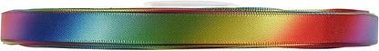 MEEDEE Rainbow Ribbon Rainbow Thin Satin Ribbon 3/8 inch Colored Ribbons for Crafts Gift Ribbons for Gift Wrapping Birthday Party Pride Party Wedding Decorating - 50 Yards