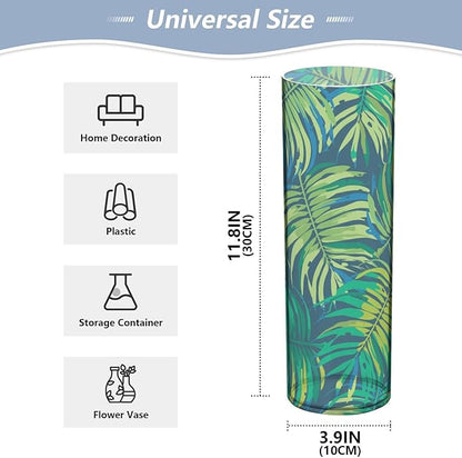 Vase Plastic Vase Elegant Cylinder Flower Vase Shatterproof Decorative Centerpiece for Home Table Office Weddings Events (11.8 x 3.9 in)