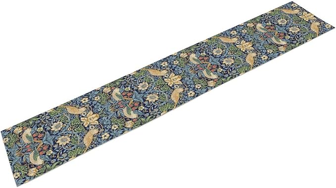 William Morris Floral Table Runner,Flowers Botanical Printed Table Runner for Home Kitchen Dining Table Decoration,13x70 Inch Strawberry Thief
