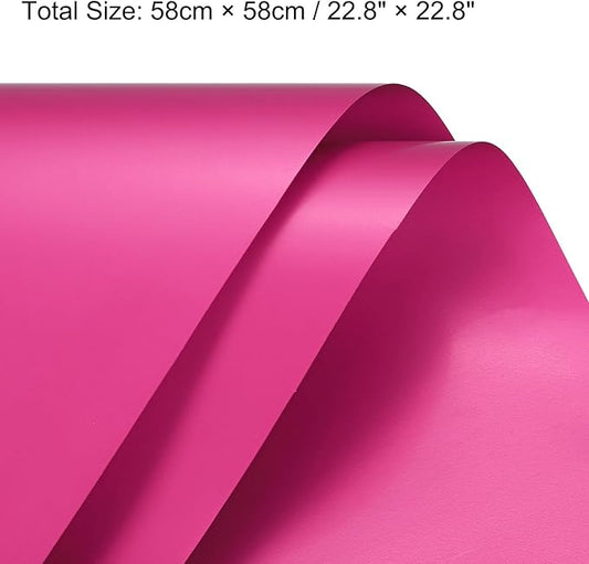 MECCANIXITY Pearlescent Film Flower Wrapping Paper 22.8x22.8 Inch Waterproof for DIY Crafts, Gift/Gift Box Packaging Deep Pink Pack of 20