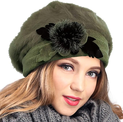 VECRY Women's 100% Wool Bucket Hat Felt Cloche Beret Dress Winter Beanie Hats