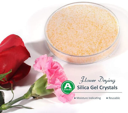 wisedry 8 LBS Silica Gel Flower Drying Crystals, Fine Crystals < 1mm, Color Indicating, Reusable