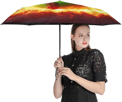 Fashion 3 Fold Sunny Rain Sunscreen Umbrella Portable Automatic Umbrella