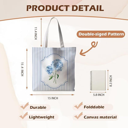 Floral Tote Bag, Floral Bag for Women, Reusable Grocery Bags Shopping Bags