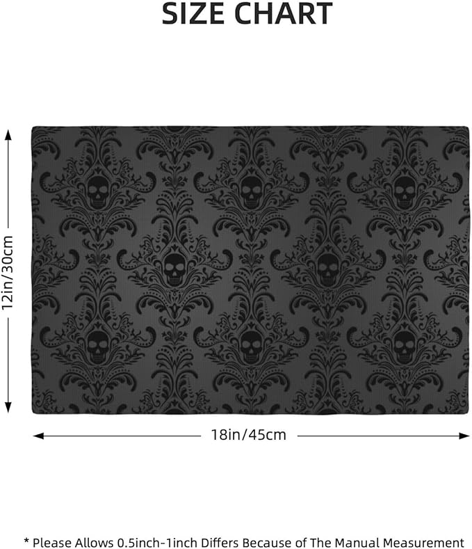 Placemats for Kitchen Dining Table Set of 4,Gothic Horror Skulls Printed Halloween Party Event Table Decoration Placemats 4 PCS, Style-23