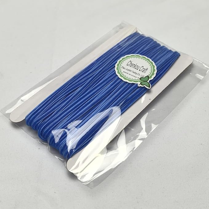 Chenkou Craft Blue 25 Yards 1/8" 3mm Velvet Ribbon Lots Bulk (Blue, 1/8"(3mm))