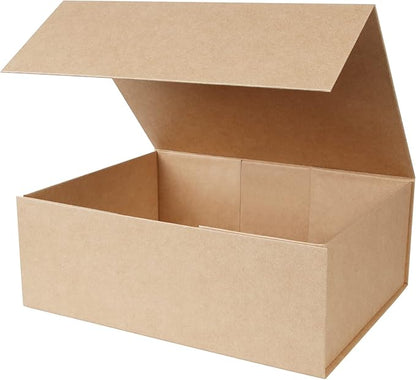 Aimyoo Brown Collapsible Gift Box with Magnetic Closure Lids 13.8x9x4.3 in, Large Bridesmaid Groomsman Proposal Boxes, Rectangle Present Box for Graduation Birthday Storage 1 Pack