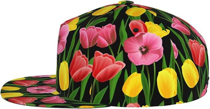 Tulip Flower Baseball Cap for Women Baseball Caps Flower Hat Tulip Baseball Hats Womens Cap for Outdoor