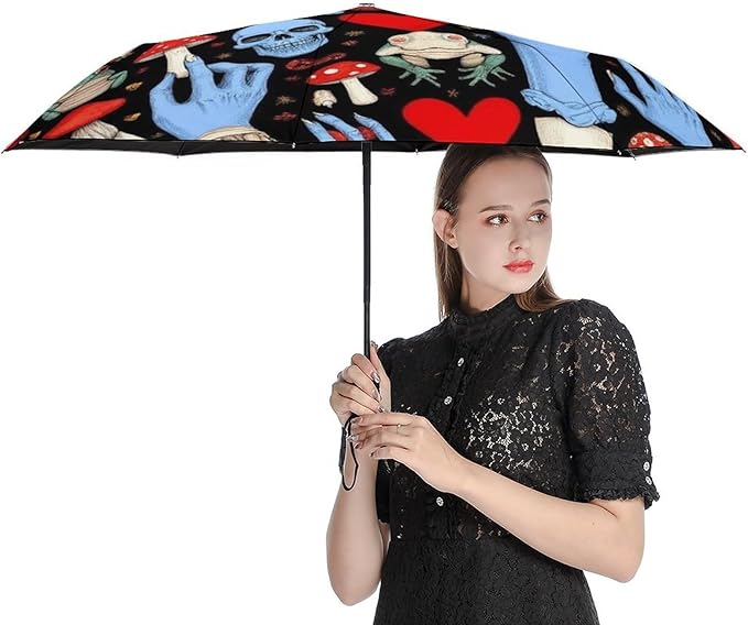 3 Fold Car Umbrella Folding Portable Automatic Umbrella Sunny Rain Sunscreen