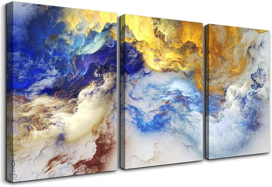 Abstract Wall Art for Living Room Bedroom Decoration Office Wall Decor Wall Artworks 3 piece Bathroom decor Giclee posters Abstract Watercolor painting Canvas Prints Pictures modern Home decor Art