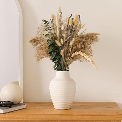 Musunny Dried Flowers Bouquet, 17" Dried Pampas Grass Decor Inc Lavender Eucalyptus DIY Floral Arrangements for Home Office Decoration,Wedding centerpieces