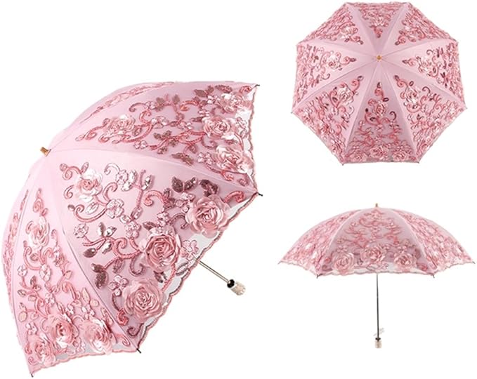 Honeystore Flower Lace Parasols for Wedding Party Lace Bridal Umbrella