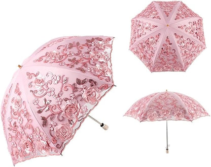 Honeystore Flower Lace Parasols for Wedding Party Lace Bridal Umbrella