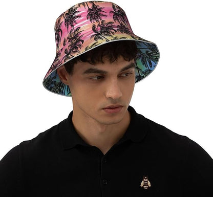 Hat Reversible Fisherman Hats Double Sided Wearing for Women Men Boys Girls