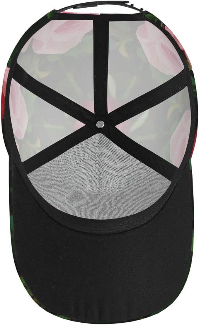 Rose Baseball Cap Flower Snapback Cap for Women Hats Floral Baseball Hat Women's Baseball Caps
