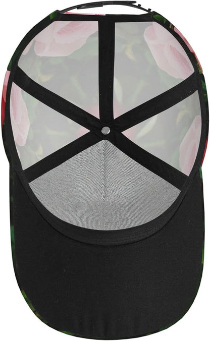 Rose Baseball Cap Flower Snapback Cap for Women Hats Floral Baseball Hat Women's Baseball Caps