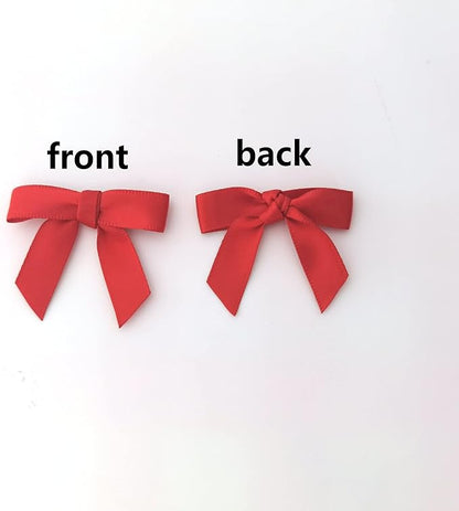 50pcs 1-1/2" Mini Red Satin Ribbon Bows for Christmas Decoration Gift Packing (Red)