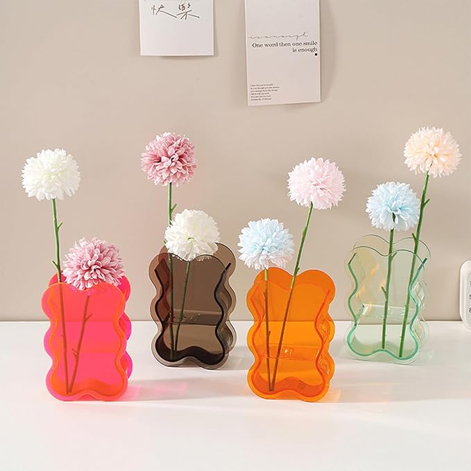 Modern Acrylic Flower Vases for Hydroponic Plant Clear Home Decors Creative Table Centerpieces Safe for Kids and Pet