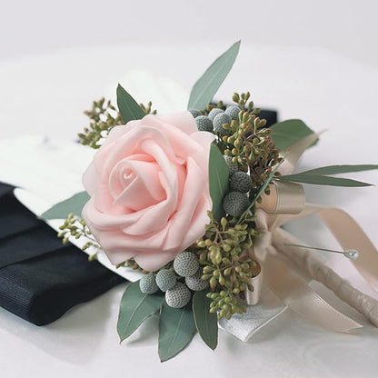 Light Pink Artificial Roses Flowers 100pcs Real Looking Foam Fake Roses with Stems for DIY Wedding Bouquets Bridal Shower Centerpieces Party Decorations (100, Light Pink)