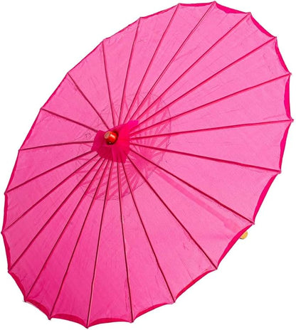 THY COLLECTIBLES 33" Japanese Chinese Umbrella Parasol for Wedding Parties, Photography, Costumes, Cosplay, Decoration and Other Events - Solid Color (Hot Pink)