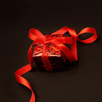 5/8" x 100 Yards Satin Ribbon - Red Silk Ribbon with Spool - Ideal for Gift Wrapping, Floral Bouquets, Crafts, Wedding Party Decorations, Christmas and Sewing Projects
