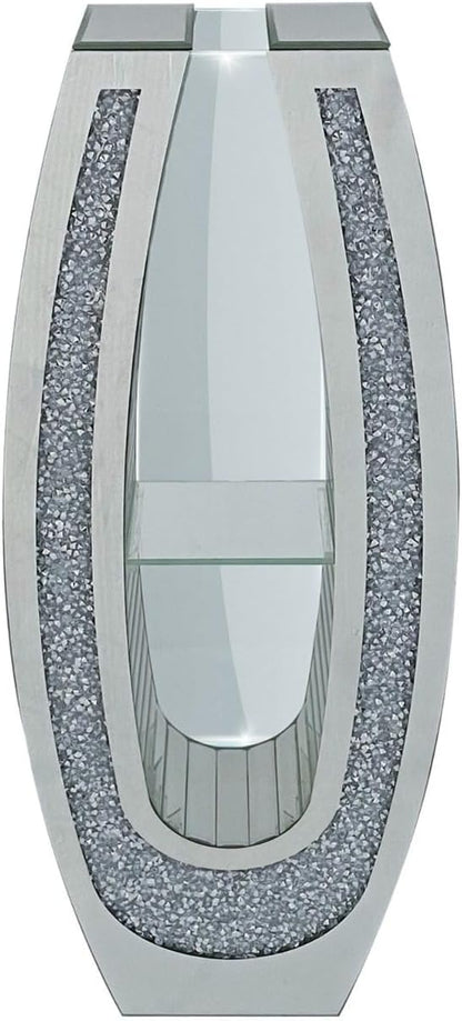 35.82" Tall Mirror Floor Vase, Modern Silver Glass Acrylic Crystal Diamond Flower Vase, Decorative Large Floor Standing Vase for Living Room, Office