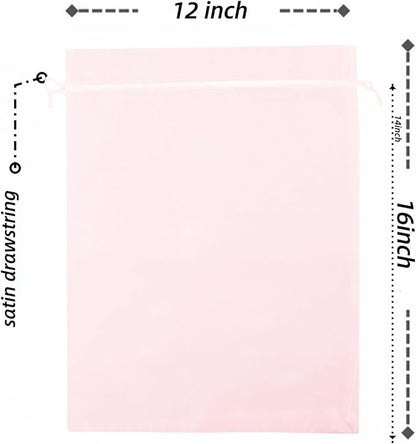 50 Pack 12 x 16 Inch Drawstring Jewelry Gift Organza Bags Plant Covers Plants Protection Bag D5B (A-PINK)