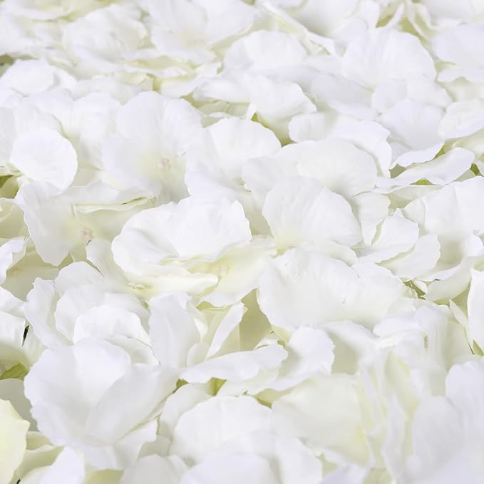 3D Flower Wall Panel, 20pcs Artificial Floral Wall Backdrop, Realistic Silk Flower Backplanes, Roll Up Fake Flower Background for Valentines Wedding Party Photo Arrangement Outdoor Decor(Milky White)