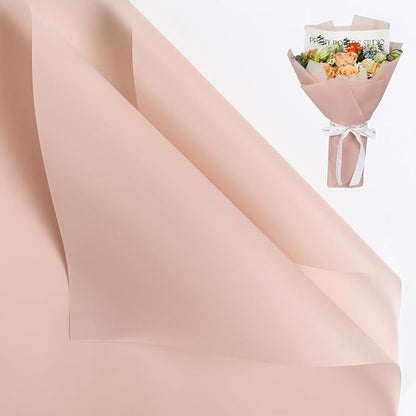 NESCCI 20 Sheet Flower Wrapping Paper - Waterproof Floral Bouquet Wrapping Paper, Florist Supplies Packaging Paper for Wedding Birthday Gift DIY (Lotus Pink)