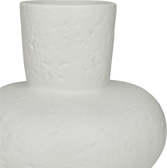 CosmoLiving by Cosmopolitan Ceramic Decorative Vase Gourd Style Centerpiece Vases, Set of 2 Flower Vases for Home Decoration 9", 11"H, White