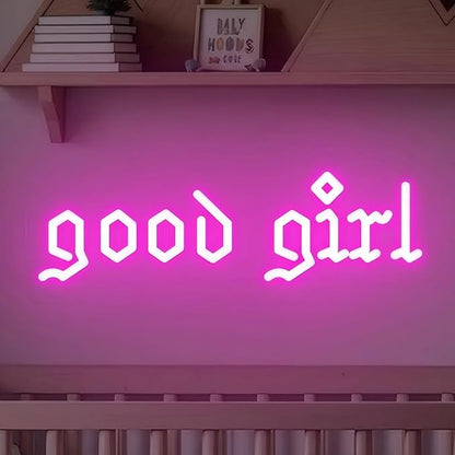 Good Girl neon sign, Good girl Romance club, Book lover, gift for girl, home bedroom decor, nursery wall decor, Dark Romance, gothic decor, Midwest Princess Tour Decoration, Christmas WlW Pride Gifts