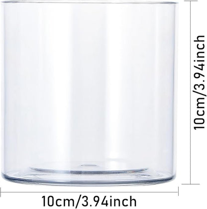 Clear Acrylic Vase for Centerpieces 3.9x3.9 Inch Cylinder Wide Mouth Vase for Flowers, Home Decorative, Office, Wedding Party