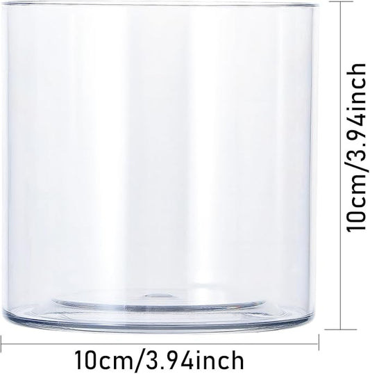 Clear Acrylic Vase for Centerpieces 3.9x3.9 Inch Cylinder Wide Mouth Vase for Flowers, Home Decorative, Office, Wedding Party