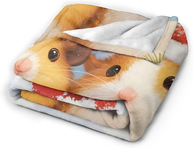 Guinea Pig Blanket Cute Christmas Guinea Pig Throw Blanket Soft Cozy Fleece Fuzzy Stuffed Plush Flannel Gifts for Girls Women Boys Kids Adults 40''x50''