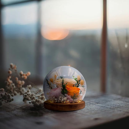 Eternal Flowers: Forever Flower Gifts for Her-Elegant Preserved Flowers in Glass Dome-Romantic Valentines, Anniversary, Mom Gifts for Her-Flowers for Delivery Prime (Champagne)