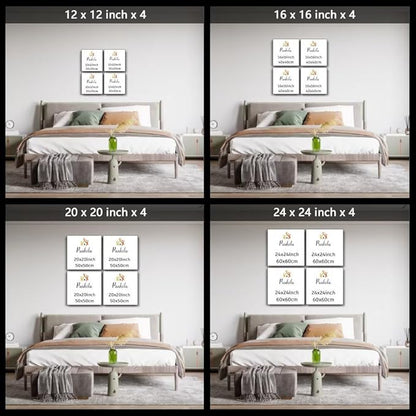 Pankila Abstract Canvas Flowers Wall Art Floral Poster White Red Flower Wall Decor Life Pictures for Living Room Bedroom Bathroom Home Decorations Framed Artwork Ready to Hang (24''W x 24''H x 4)