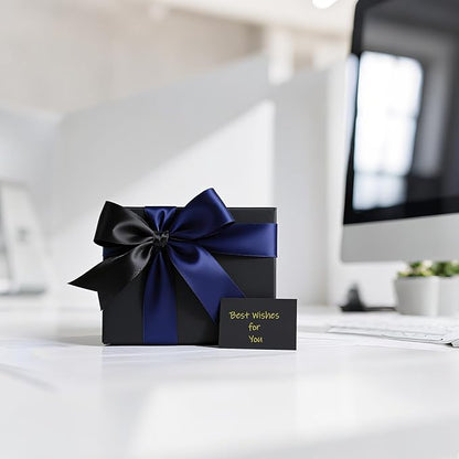 Double Faced Satin Ribbon, 1-1/2 Inch 30 Yards, Black & Navy Two-Tone Ribbon for Gift Wrapping, Flower Bouquet, Bow, Hair, Wedding, DIY Crafts, Holiday Party Decorations