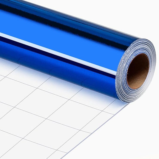 Merture Royal Blue Wrapping Paper Roll - 17 In X 32.8 Ft(46.5 sq.ft.) Metallic Blue Solid Color Gift Wrap for Birthday, Fathers Day, Baby Shower, Gender Reveal Party, Hanukkah