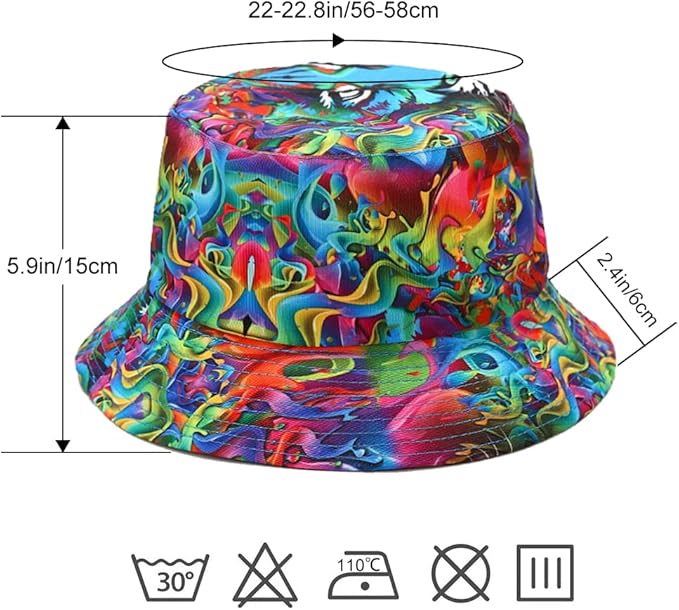 Malaxlx Unisex Bucket Hat Beach Sun Hat Aesthetic Fishing Hat for Men Women Teens, Reversible Double-Side-Wear