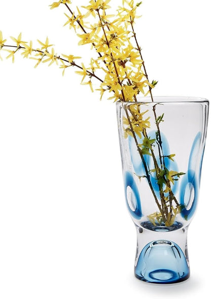 Two's Company Blue Marine Visions Art Glass Vase, Hand Blown Glass, 15-inches Height, Home Decor Accessories, HTY002