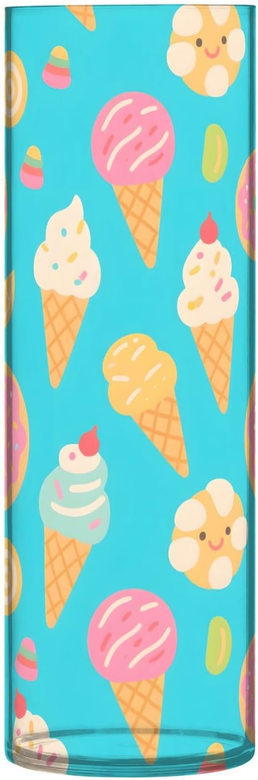 ALAZA Ice Cream Donuts Pattern Flower Vases for Home Decor Kitchen Bedroom Living Room Bathroom Office Table Decorations