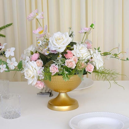 6.5 inch 12 pcs Brass Vase Bowl Gold Centerpieces for Tables Wedding Party Event Gold Accent Decorative Bowl Vintage Style